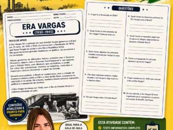 Atividade sobre a A Era Vargas Texto Informativo e questões para responder